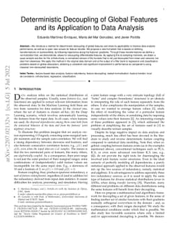 Deterministic Decoupling of Global Features and its Application to Data
  Analysis