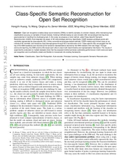 Class-Specific Semantic Reconstruction for Open Set Recognition