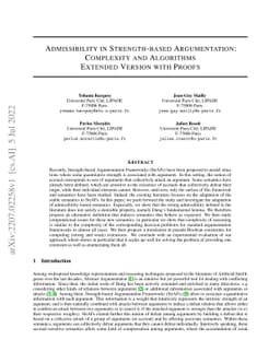 Admissibility in Strength-based Argumentation: Complexity and Algorithms
  (Extended Version with Proofs)