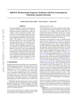 BiPOCO: Bi-Directional Trajectory Prediction with Pose Constraints for
  Pedestrian Anomaly Detection