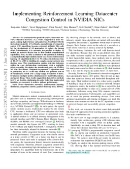 Implementing Reinforcement Learning Datacenter Congestion Control in
  NVIDIA NICs
