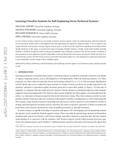 Learning Classifier Systems for Self-Explaining Socio-Technical-Systems