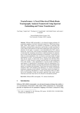 TractoFormer: A Novel Fiber-level Whole Brain Tractography Analysis
  Framework Using Spectral Embedding and Vision Transformers