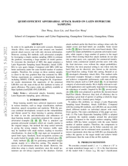 Query-Efficient Adversarial Attack Based on Latin Hypercube Sampling