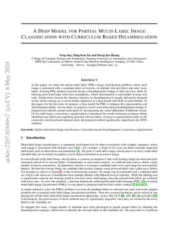 A Deep Model for Partial Multi-Label Image Classification with
  Curriculum Based Disambiguation