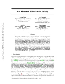 PAC Prediction Sets for Meta-Learning