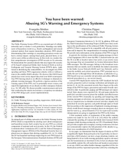 You have been warned: Abusing 5G's Warning and Emergency Systems