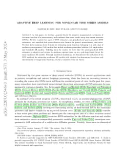 Adaptive deep learning for nonlinear time series models