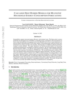 Cascaded Deep Hybrid Models for Multistep Household Energy Consumption
  Forecasting