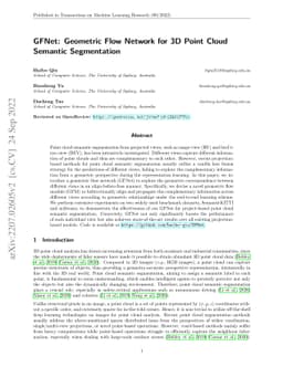 GFNet: Geometric Flow Network for 3D Point Cloud Semantic Segmentation
