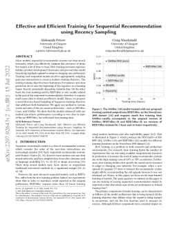 Effective and Efficient Training for Sequential Recommendation using
  Recency Sampling