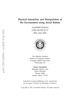 Physical Interaction and Manipulation of the Environment using Aerial
  Robots