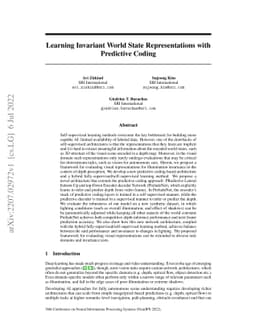 Learning Invariant World State Representations with Predictive Coding