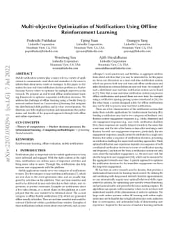 Multi-objective Optimization of Notifications Using Offline
  Reinforcement Learning