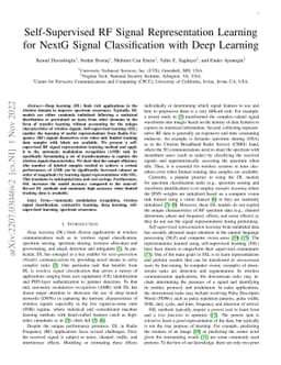 Self-Supervised RF Signal Representation Learning for NextG Signal
  Classification with Deep Learning