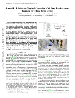 Retro-RL: Reinforcing Nominal Controller With Deep Reinforcement
  Learning for Tilting-Rotor Drones