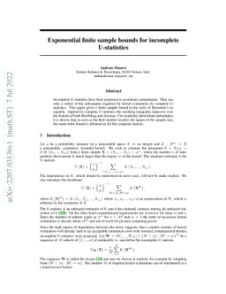 Exponential finite sample bounds for incomplete U-statistics