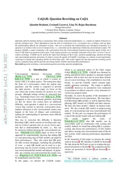 CoQAR: Question Rewriting on CoQA