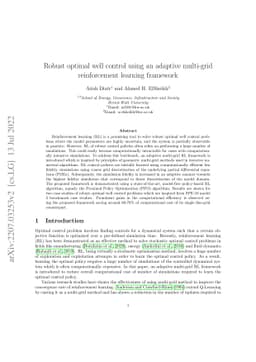 Robust optimal well control using an adaptive multi-grid reinforcement
  learning framework