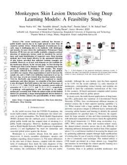 Monkeypox Skin Lesion Detection Using Deep Learning Models: A
  Feasibility Study