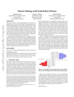 Market Making with Scaled Beta Policies