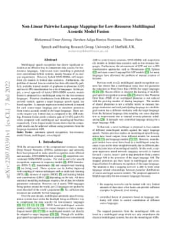 Non-Linear Pairwise Language Mappings for Low-Resource Multilingual
  Acoustic Model Fusion