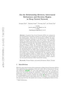 On the Relationship Between Adversarial Robustness and Decision Region
  in Deep Neural Network