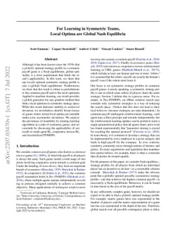 For Learning in Symmetric Teams, Local Optima are Global Nash Equilibria