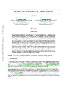 Information-Gathering in Latent Bandits