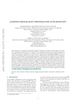 Learning High-quality Proposals for Acne Detection