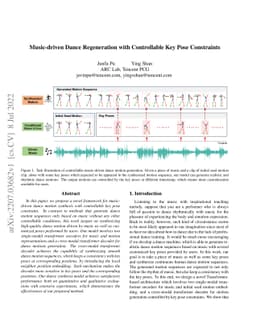 Music-driven Dance Regeneration with Controllable Key Pose Constraints