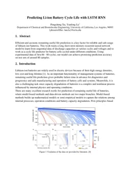 Predicting Li-ion Battery Cycle Life with LSTM RNN