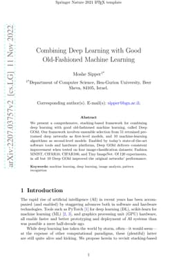 Combining Deep Learning with Good Old-Fashioned Machine Learning