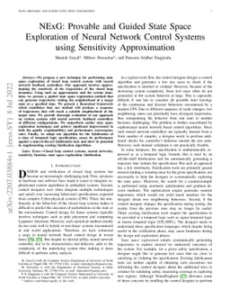 NExG: Provable and Guided State Space Exploration of Neural Network
  Control Systems using Sensitivity Approximation