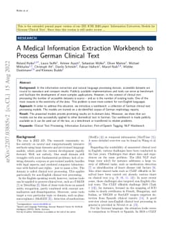 A Medical Information Extraction Workbench to Process German Clinical
  Text