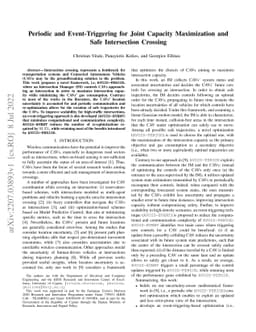 Periodic and Event-Triggering for Joint Capacity Maximization and Safe
  Intersection Crossing