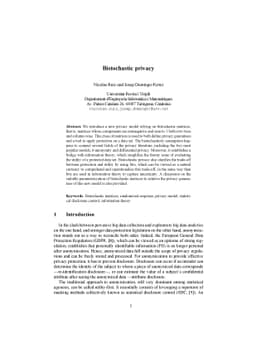 Bistochastic privacy