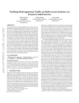 Tackling Heterogeneous Traffic in Multi-access Systems via Erasure Coded
  Servers