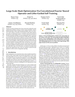 Large Scale Mask Optimization Via Convolutional Fourier Neural Operator
  and Litho-Guided Self Training