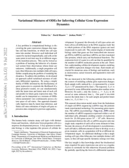 Variational Mixtures of ODEs for Inferring Cellular Gene Expression
  Dynamics