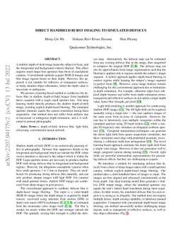 Direct Handheld Burst Imaging to Simulated Defocus