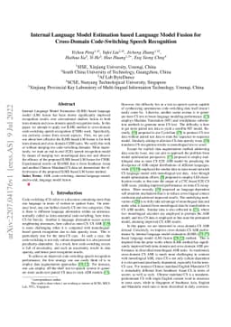 Internal Language Model Estimation based Language Model Fusion for
  Cross-Domain Code-Switching Speech Recognition