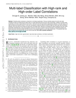 Multi-label Classification with High-rank and High-order Label
  Correlations