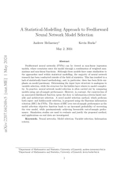 A Statistical-Modelling Approach to Feedforward Neural Network Model
  Selection