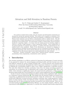 Attention and Self-Attention in Random Forests