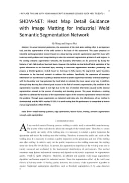 SHDM-NET: Heat Map Detail Guidance with Image Matting for Industrial
  Weld Semantic Segmentation Network
