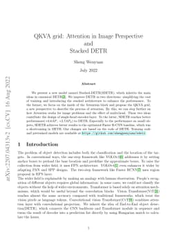 QKVA grid: Attention in Image Perspective and Stacked DETR