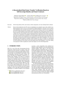 A Decentralised Real Estate Transfer Verification Based on
  Self-Sovereign Identity and Smart Contracts