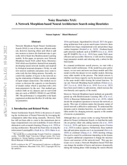 Noisy Heuristics NAS: A Network Morphism based Neural Architecture
  Search using Heuristics
