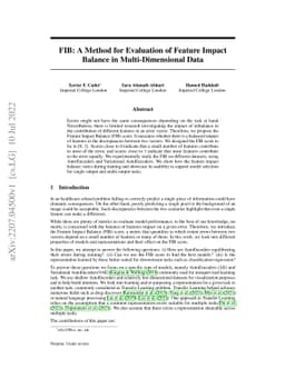 FIB: A Method for Evaluation of Feature Impact Balance in
  Multi-Dimensional Data